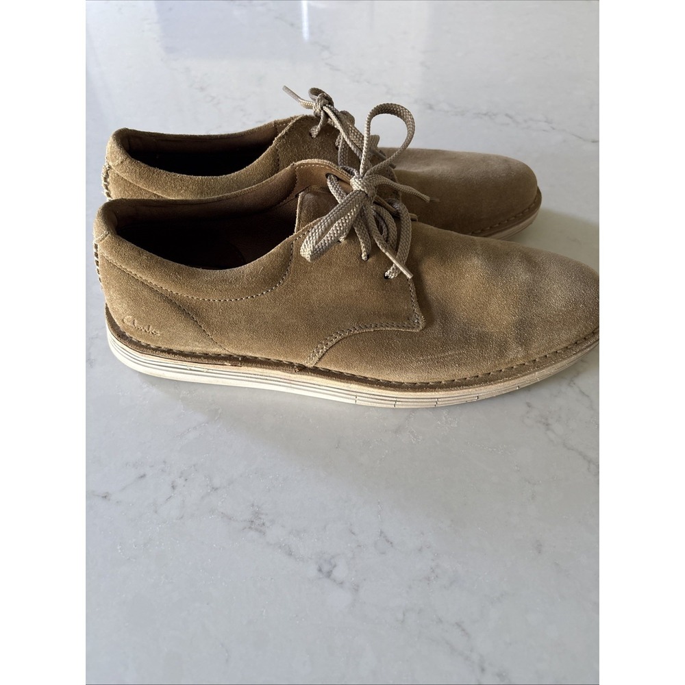 Clark's‎ Men's 9.5 Suede Leather Casual Shoes 15522 Dark Sand Oxford Lace Up